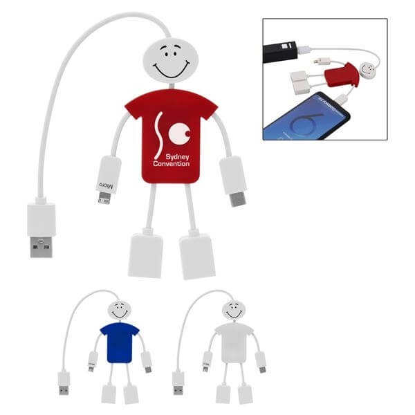 Techmate 3-in-1 Charging Cable & USB Hub 2494