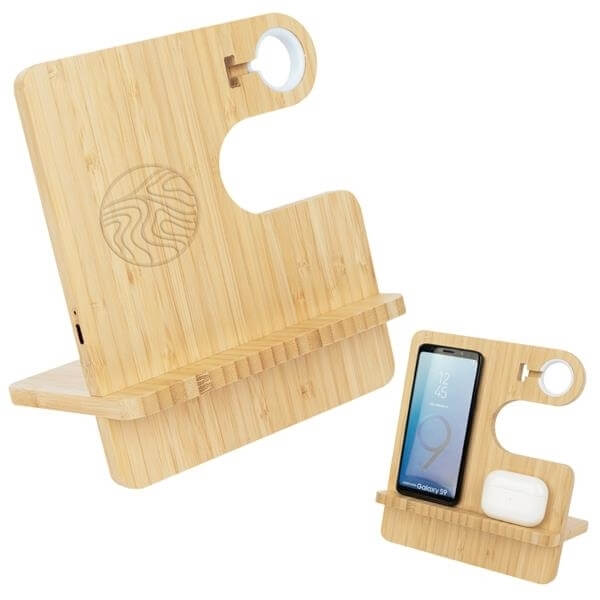 3-In-1 Bamboo Wireless Charger