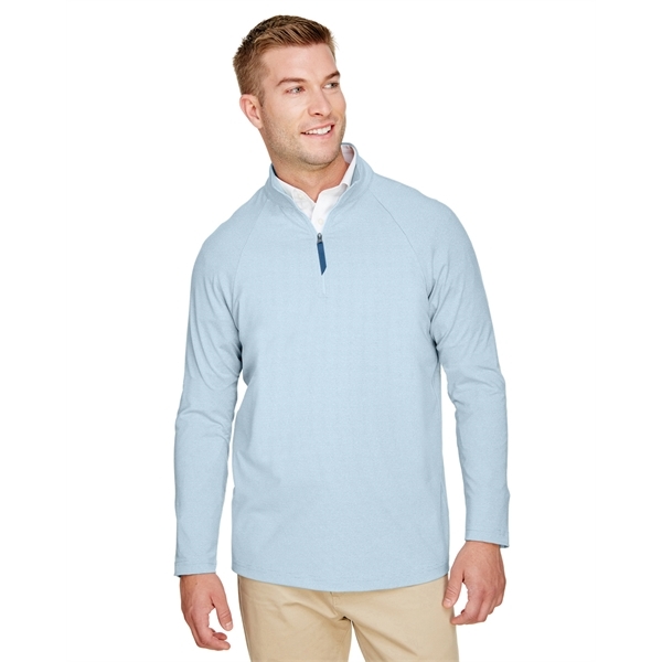 Devon and Jones CrownLux Performance? Men's Clubhouse Micro-Stripe Quarter-Zip